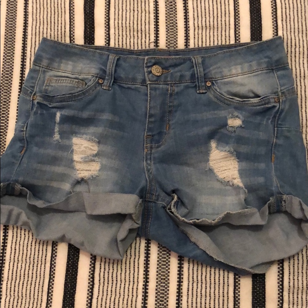 blue jean shorts